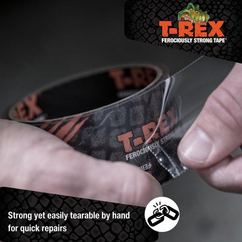 T-REX Ferociously Strong Repair Tape, Sticks to Wet Surfaces, All Weather and UV Resistant, 1.88" x 9 Yards, Clear, 1-Roll (241535) - Image 3